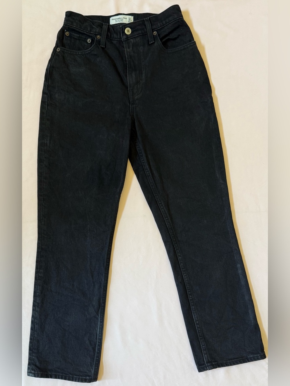 Abercrombie & Fitch Curve Love Ultra High-Rise 90’s Straight Black Jeans